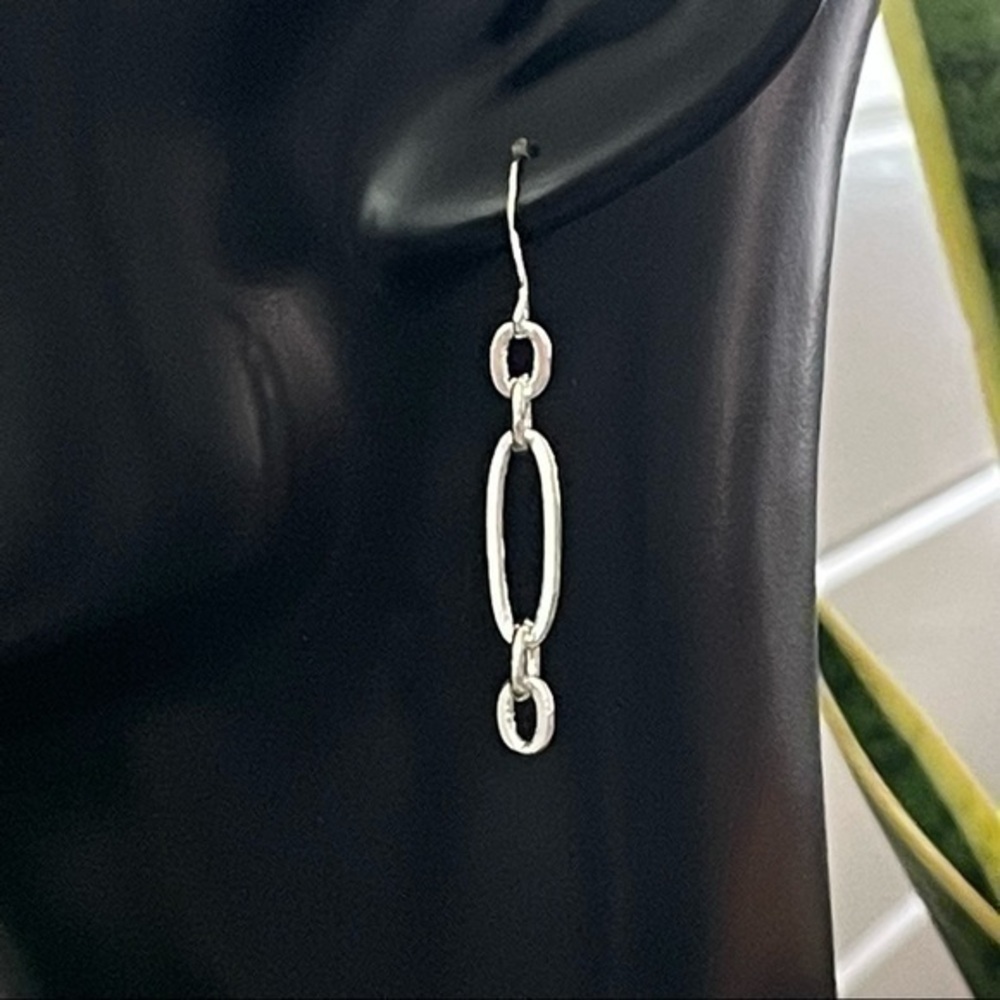 $10 SALE Handmade Short Chain Link Earrings 1.75” Minimalist Modern